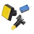 thumbnail image 3 of Uxcell Juego Botón de Presión 50x50 Cuadrado Interruptor de Botón LED de 12V con Microinterruptor Amarillo Paquete de 5, 3 of 5