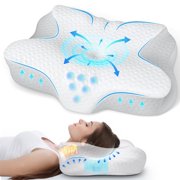 FAPO Bed Pillows, Cervical Pillow for Neck Pain Relief, Ergonomic Orthopedic Memory Foam Pillow for Sleeping Queen