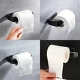 thumbnail image 4 of Cateissary Soporte de papel, estante organizador autoadhesivo acrílico para baño, colgador sin perforaciones con pegatinas, rollo de tejido moderno para Juegos de accesorios de baño Negro Cateissary HA060705-01B, 4 of 6