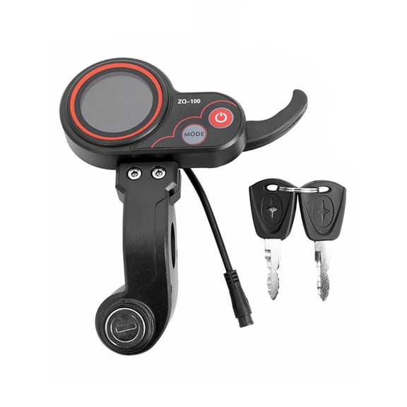 Electric Scooter Speedometer & Odometer, 6-Pin Dashboard Display with Key for ZQ-100 Model Replacement