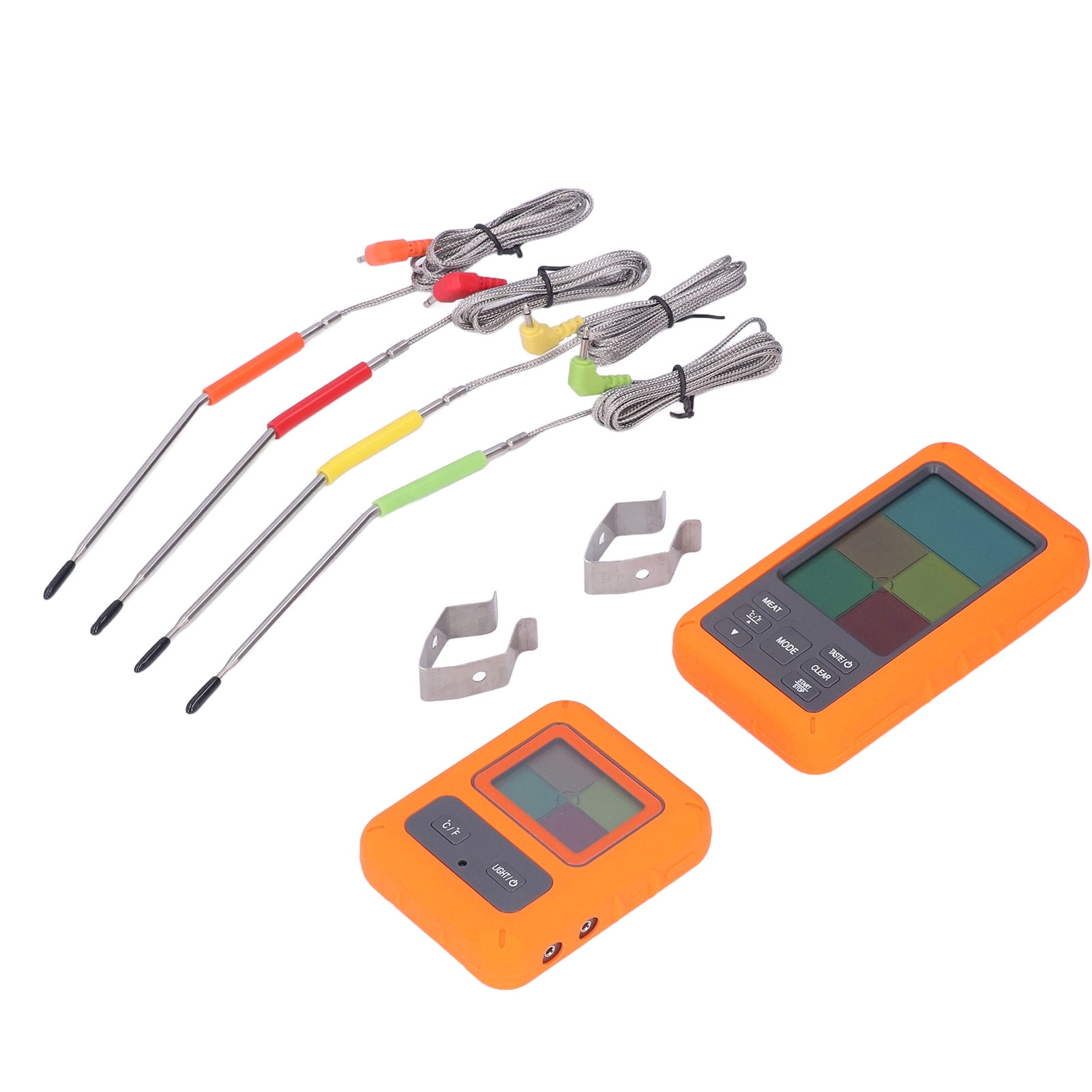 BIMZUC Wireless Meat Thermometer Digital BBQ Thermometer with 4 Probes LCD Display for Kitchen Cooking Oven Grilling Smoking 328ft Long Range 12.5x7.5cm / 4.9x3.0in Food Thermometer