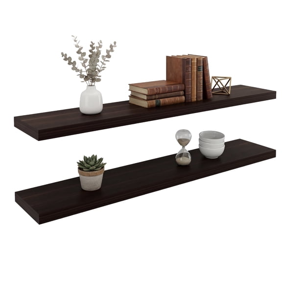Ecco 47" Wide Floating Shelves Set of 2 Engineered Wood Dark Oak