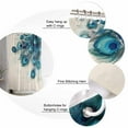 thumbnail image 3 of Retro Green Shower Curtain, 60" x 72", Blue Peacock Feathers Abstract Art Waterproof Bathroom Curtain Washable Shower Curtain Set with 12 Hooks, 3 of 6