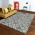 thumbnail image 3 of Faux Cowhide Contemporary Area Rug 6x9 Patchwork All Squared Away Polyester Rug With Cotton-Canvas Backing, 3 of 5