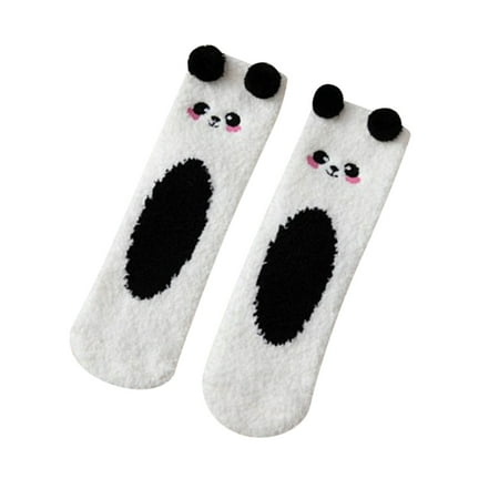 

Fashion Socks Women S Tube Socks Three-Dimensional Cartoon Cute Bear Coral Fleece Home Floor Socks Half Fleece Sleep Socks