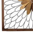 thumbnail image 4 of Metal Wall Decor with Wooden Frame and Leafy Flower, Bronze, 4 of 5