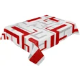 thumbnail image 3 of Art Geometric Figures Red Grey Wedding Decorative Kitchen Waterproof Tablecloth Gourmet Party Dining Table Cover Cloth, 3 of 7