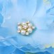 thumbnail image 2 of Pinza de cabello Hugo mujeres Niñas Tela Cristal Rhinestone peonía Flor azul, 2 of 6