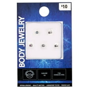 Body Jewelry 18G Assorted Crystal Labret/Monroe, 5 Pack