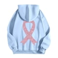 thumbnail image 5 of Yuanlong Womens Hoodies Zip Up Long Sleeve Ribbon Print Drawstring Hoodie Breast Cancer Awareness Jackets With Pockets, 5 of 6