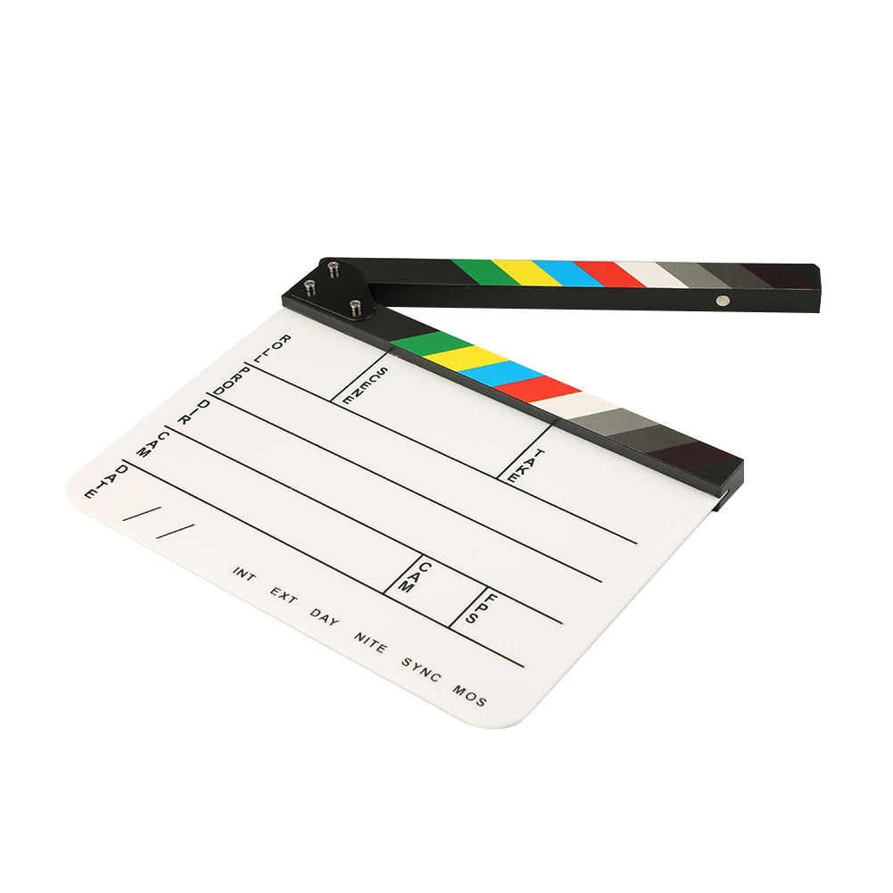 #2 Film Clapperboard 30x25CM Acrylic Movie Clapperboard Professional Director Action Clap Film Photography Tool Suitable for Role Playing Editing Video Production Movie Film Camera Photography 