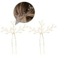 thumbnail image 3 of 2 Pcs Épingle à Cheveux Perle Décor Pièces de Cheveux Bijoux de Mariage Fourche à Cheveux, 3 of 9