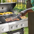 thumbnail image 3 of Syngar 40,500 BTU Propane Gas Grill with Side Burner, 3-Burner Outdoor BBQ Grill with 287 sq.in. Main Cooking Area, Stainless Steel Construction, Side Shelf & Lockable Casters, 3 of 8