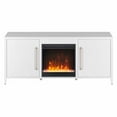 thumbnail image 2 of Evelyn&Zoe Jasper Rectangular TV Stand with Crystal Fireplace for TV's up to 65", White, 2 of 7