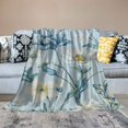 thumbnail image 2 of Fenyluxe Flowers Wallpaper Print Throw Blanket Flannel Lightweight Blanket for All Seasons 60x80in, 2 of 6
