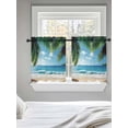 thumbnail image 5 of Coastal Ocean Tier Curtains 24 Inch Length,Sheer Curtains for Bedroom Living Room Window Sandy Beach Coconut Tree Blue Sky Scenery Small Half Window Kitchen Curtains & Drapes 27.5"x24" 2 Panels, 5 of 6