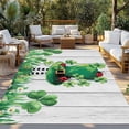 thumbnail image 2 of St. Patrick's Day Outdoor Rug for Patio/Deck/Porch, Non-Slip Large Area Rug 5 x 7 Ft, Spring Shamrock Hat Daisy Ladybirds Wood Gray Indoor Outdoor Rugs Washable Area Rugs, Camping Rug Carpet Runner, 2 of 8