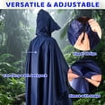 thumbnail image 4 of Bocaoying Reusable Rain Ponchos for Adults, Waterproof Raincoat Hooded with Pockets and Zipper, Unisex Rain Ponchos for Women Men Walking Cycling Hiking, Large Size, Yellow/Blue, Thickened, 4 of 7