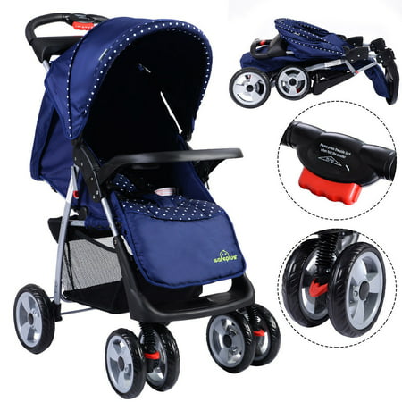 Costway Foldable Baby Kids Travel Stroller Newborn Infant Buggy Pushchair Child (Best Newborn Strollers Reviews)