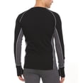 thumbnail image 2 of Woolverino - Men's Merino Wool Midweight Long Sleeve Crew - Black / Charcoal Gray - 2X-Large, 2 of 5