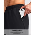 thumbnail image 4 of Pantalones cortos para correr Pudolla para hombre, entrenamiento atlético, negros, 3XL, 4 of 7