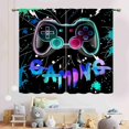 thumbnail image 3 of Gamer Curtains for Kids, Graffit Gaming Game Gamepad Printed Colorful Cool Video Game Rod Pocket Window Treatments Drapes for Teens Boys Girls Bedroom Living Room 2 Panels,84"x63" Inch, 3 of 5