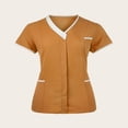 thumbnail image 2 of LYMAYTER Womens V-Neck Nurse Work Uniform Shirts Quick-Dry Hospitals Hotel Generic for S-3XL, 2 of 7