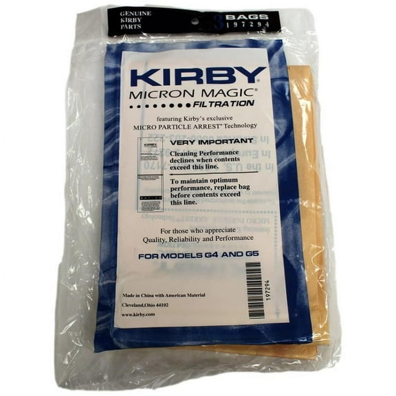 Compatible with Kirby Vacuum Bags Micron Magic 3 pack OEM # 197294