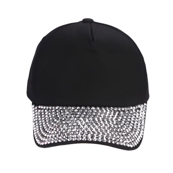 TELOLY Hat Womens Hat Rhinestone Shaped Snapback Cap Baseball Caps Baseball Cap Black