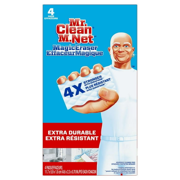 Mr. Clean Magic Eraser Extra Durable, Cleaning Pads with Durafoam, 4 Count