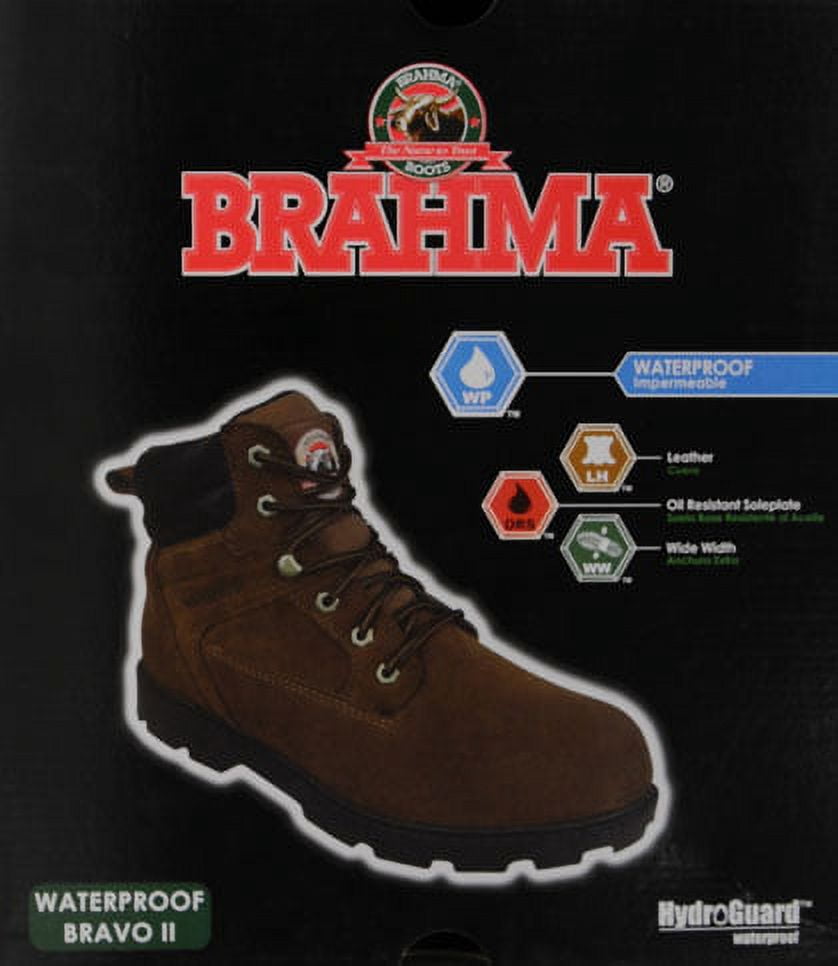 Brahma Men's Waterproof Work Boots, Ankle-High Brown, 11