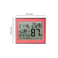 thumbnail image 4 of Inteprter Termómetro higrómetro electrónico ajustable con soporte, Detector colgante, estación meteorológica, medidor de temperatura y humedad Termómetros naranja rosa Inteprter HA060980-02B, 4 of 6