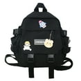 thumbnail image 1 of Fashion Backpack Nylon Cute Female Backpack Solid Color for Student (Black), 1 of 10