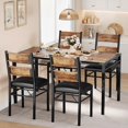 thumbnail image 2 of AKDSteel Dining Table Set for 4, Dining Room Table Set for 4 with Upholstered Chairs, Wood Kitchen Table Chairs Set of 4 with Corner Protector for Small Space, Kitchen, Apartment, 2 of 7