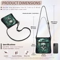 thumbnail image 7 of LedBack Skull Print Leather Crossbody Hobo Bag for Women Ladies, Portable Messenger Bag Satchel Bag with Adjustable Strap Sling Shoulder Handbag for Travel Shopping, Green, 7 of 7