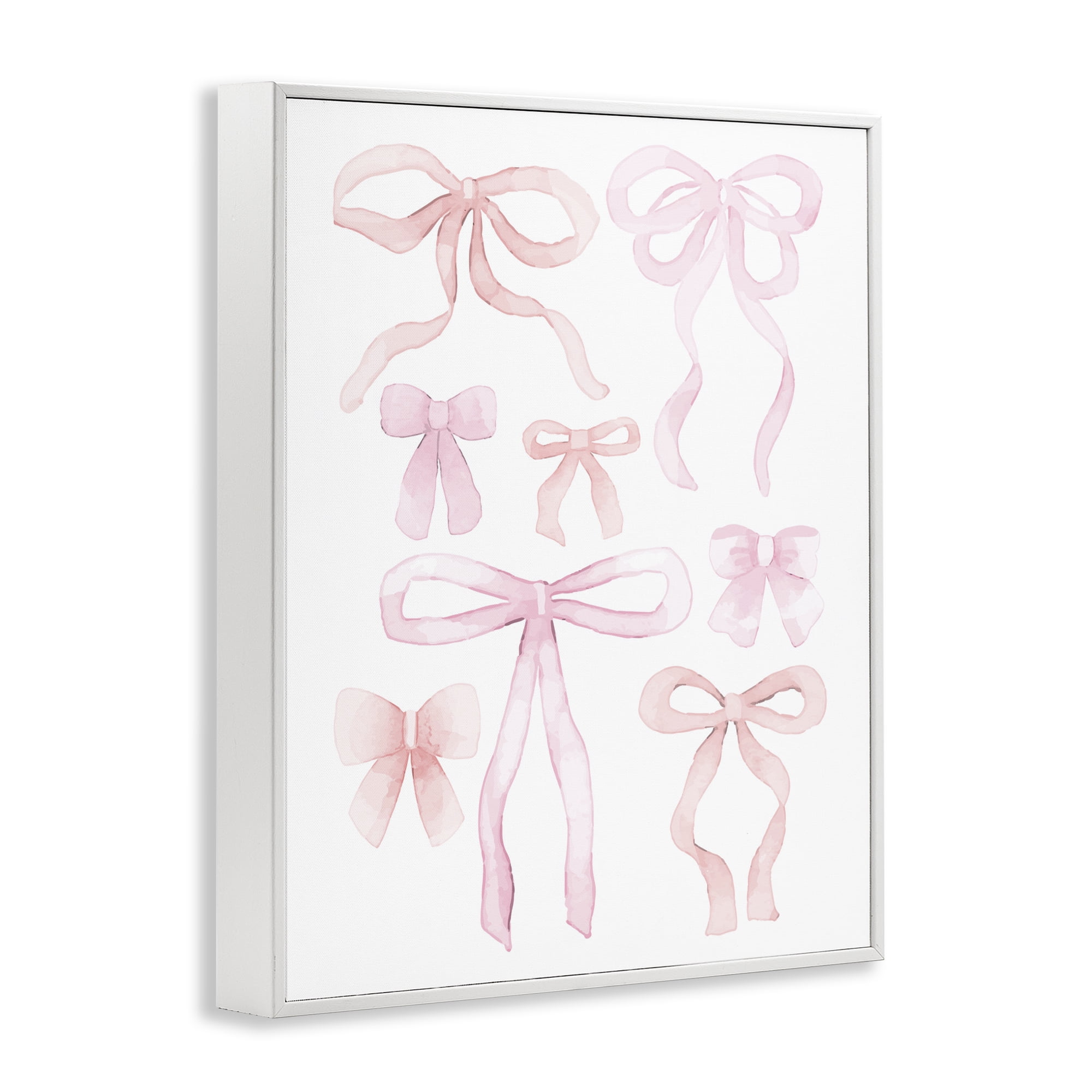 Feminine Chic Bows White Framed Giclee Art, design by Kim Allen