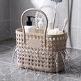 thumbnail image 2 of Miwamany Imitation Rattan Bathing Basket, Plastic Hand Held Washing Storage Bin, Hollow Drainage Tote for Bathroom Dirty Clothes Laundry Organization, 2 of 9