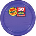 thumbnail image 2 of Amscan 9" Purple Big Party Pack Round Paper Plates 5/Pack 50 Per Pack (650013.106), 2 of 2