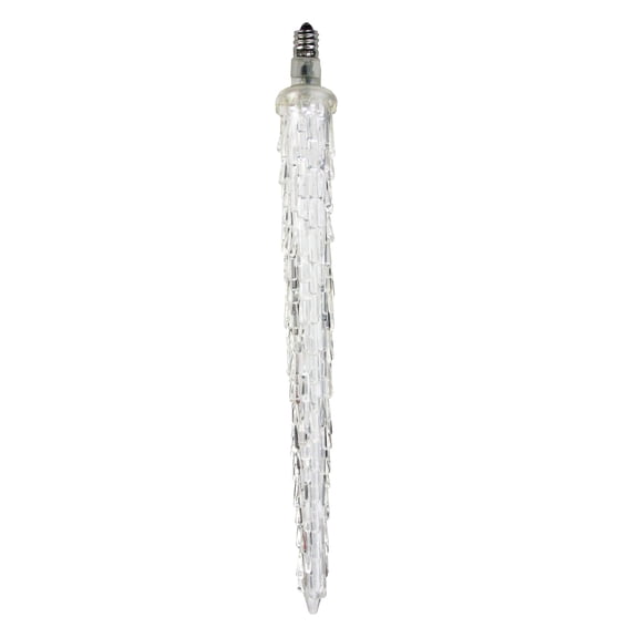 9" Commercial Cool White Steady Burning LED Icicle Christmas Light Bulb