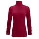 thumbnail image 4 of Suéter de cuello alto para mujer, suéter de punto de manga larga con botones de color liso, suéter base, suéter de cuello alto, suéter de poliéster para mujer, 4 of 5