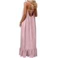 thumbnail image 7 of Elvqul Womens Pullover Dress Halter Long Dress Summer Plain Sleeveless 2026 Pink Cami Dresses for Women, 7 of 7