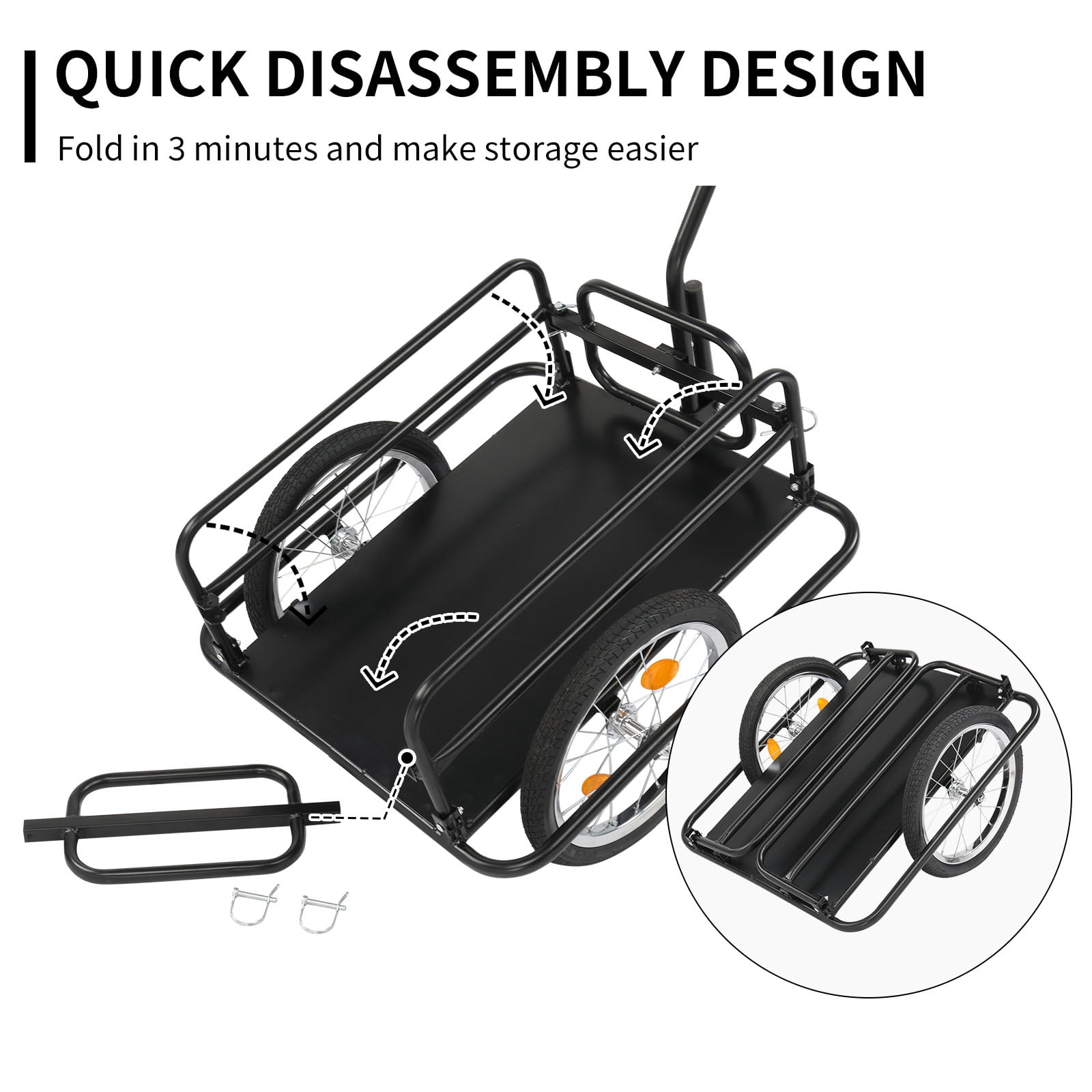 Ktaxon Two Wheel Bicycle Cargo Trailer, Black