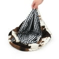 thumbnail image 4 of Soft Plush Small Dog Bag Pet Carrier Cat Bag Puppy Kitten Travel Shoulder Slings Bag (Black White), 4 of 6