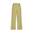 thumbnail image 5 of Pantalones capri para mujer, algodón y lino, casual, veraniego, verde, XXXXXL, 5 of 5