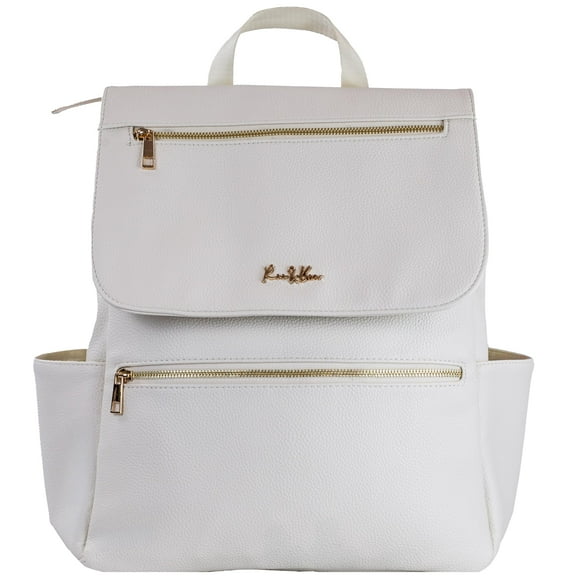 Mochila para Pañales Roo and Bear de Cuero Vegano 41x33x18cm Marfil