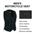 thumbnail image 7 of Dream Apparel Womens Motorcycle Vest Black Denim Vest for Ladies Biker Riding Slim Vest With Braid and Side Laces, 7 of 7
