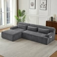 thumbnail image 2 of Aukfa 102.4" Modular Sectional Sofa with Left Facing L-Shape Chaise, Deep Seat Chenille Upholstered Couch with Lumbar Pillow, No Assembly Required, Gray, 2 of 8