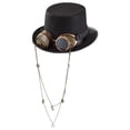 thumbnail image 1 of Sombrero gótico Steampunk Hugo Sombreros de copa de los hombres Negro, 1 of 7
