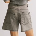 thumbnail image 5 of Shorts for Women Drawstring Bud Elastic Waist Slit Washed Denim Casual Street Shorts, 5 of 6