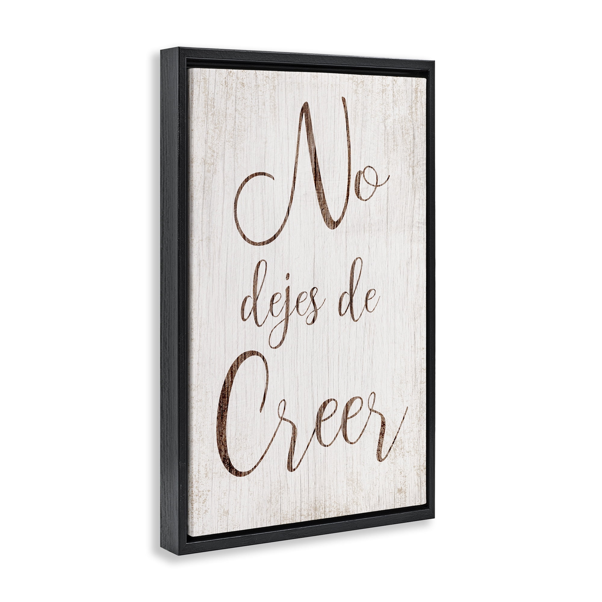 Stupell Industries No Dejes de Creer Holiday Painting Black Floater Framed Art Print Wall Art, 21 x 31